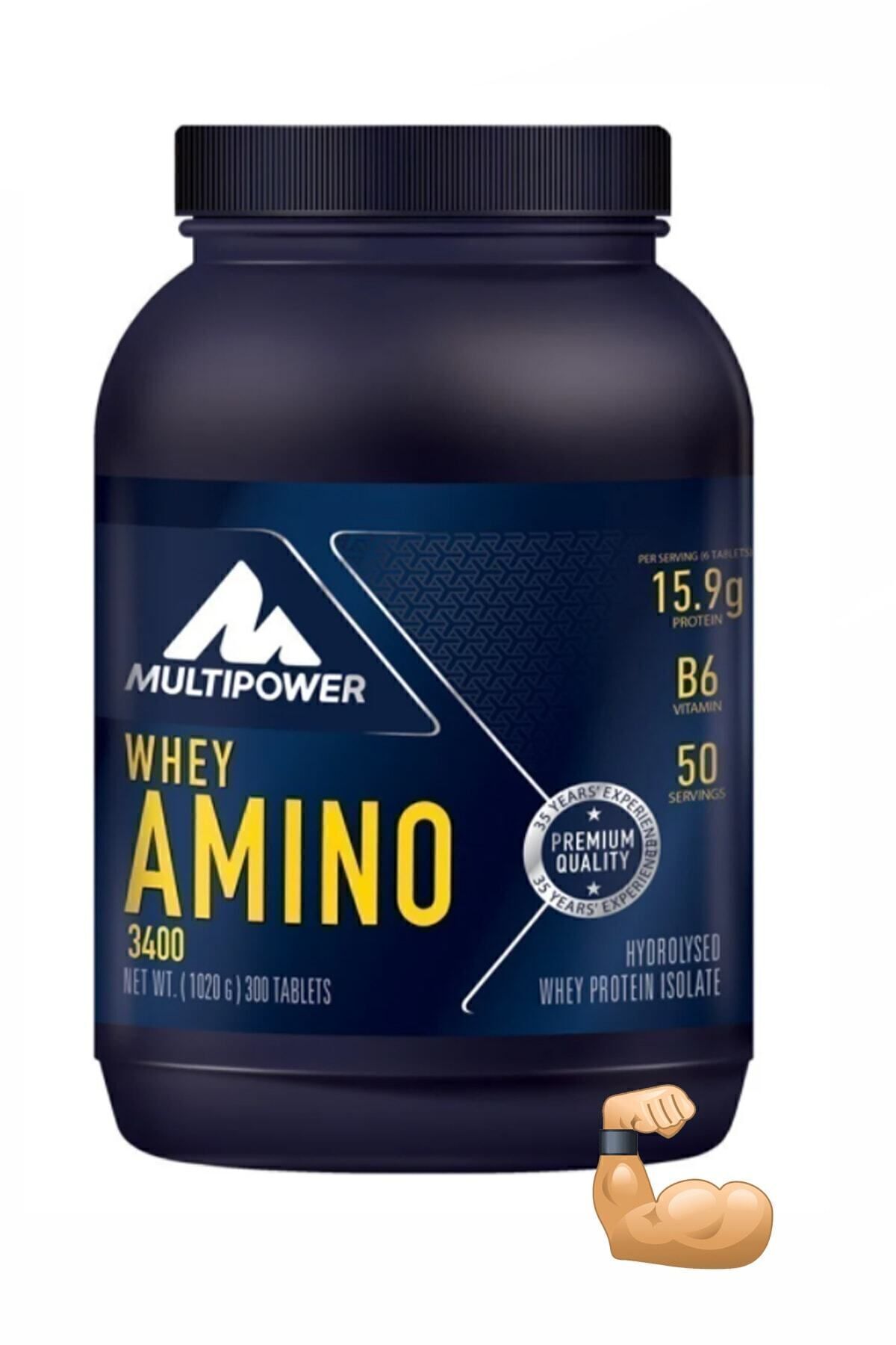 Whey Amino 3400 300 Tablet Amino Whey Protein Bcaa Glutamin Kas Güçlendirici