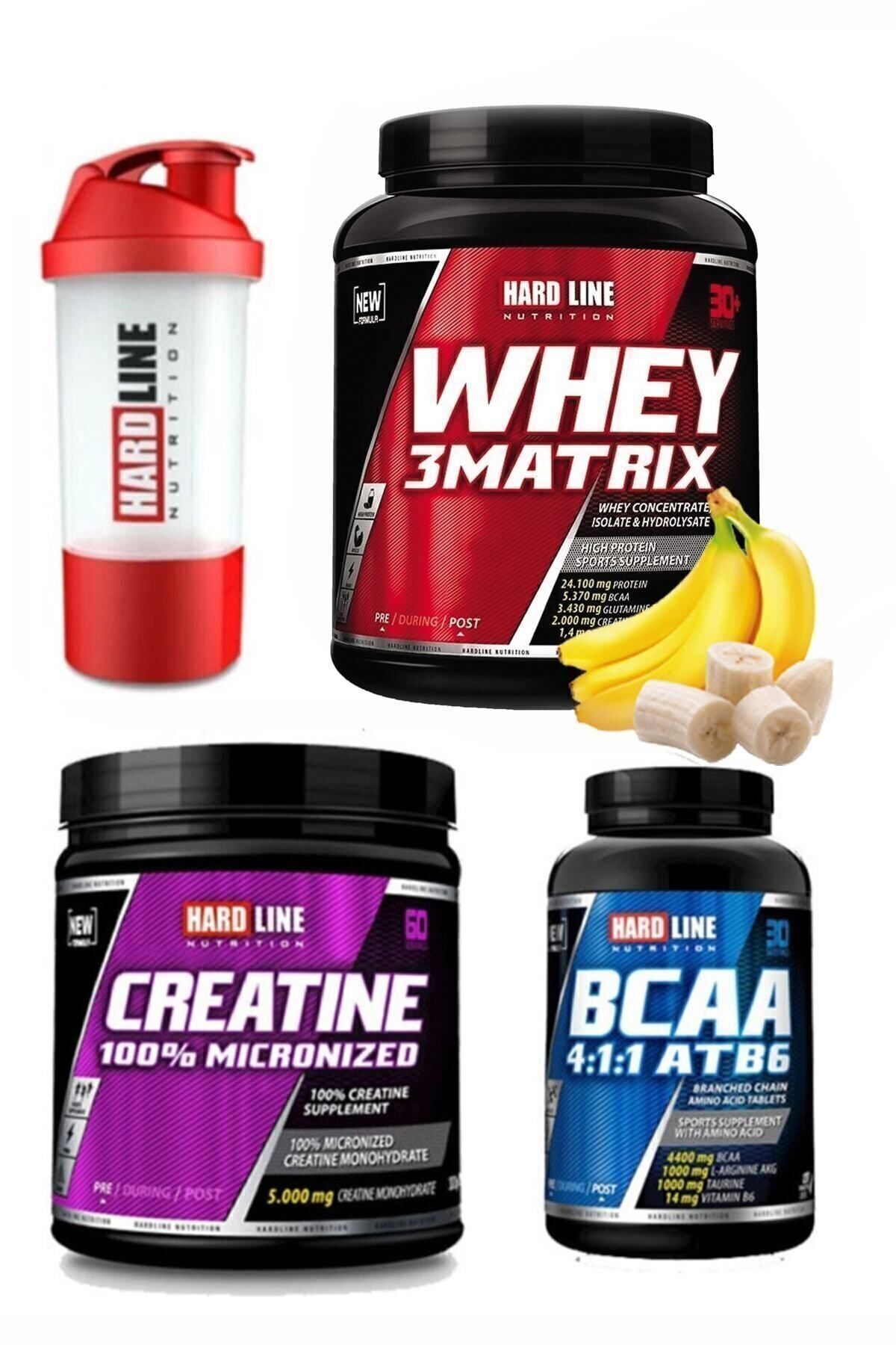Whey 3matrix Protein 908 Gr Muzlu - Bcaa 4:1:1 120 Tablet - Kreatin Mikronize 300 Gr +Shaker