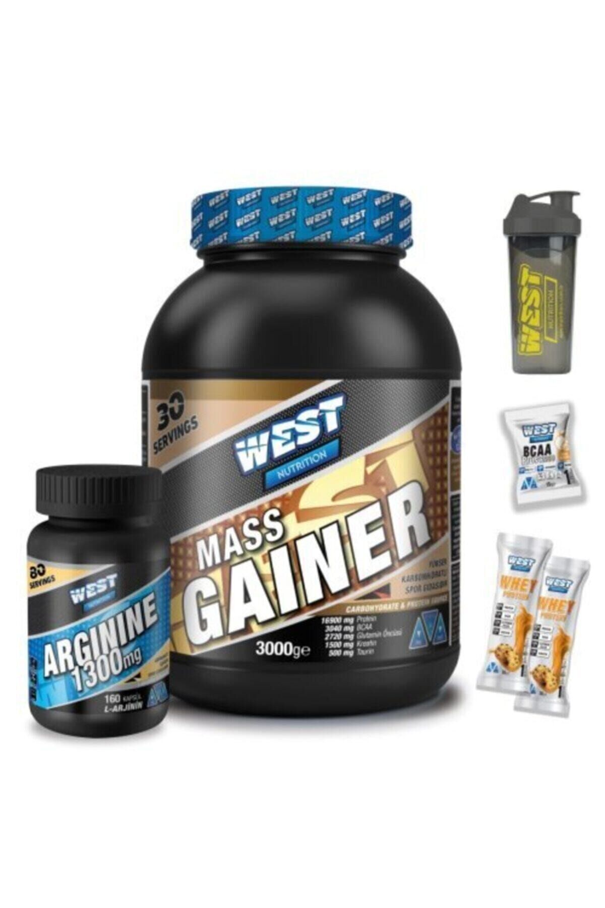 Mass Gainer Çilek 3000 Gram Ve  L-arjinin 160 Kapsül
