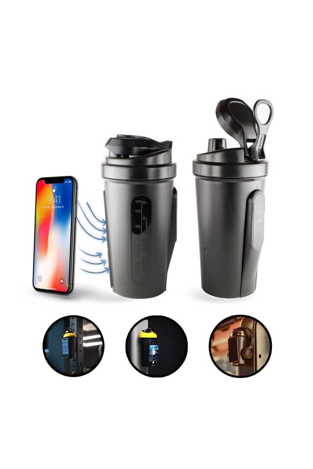 Magnetic Shaker 750 Ml, Çok Amaçlı Karıştırıcı Şişe Siyah