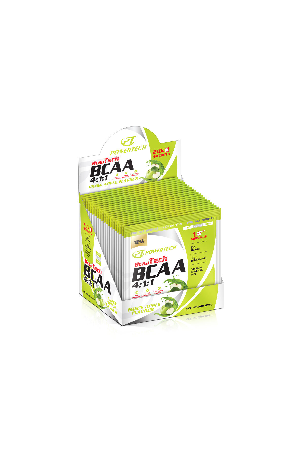 BcaaTech Bcaa Yeşil Elma Aromalı 4:1:1 Saşe 20x10 Gr
