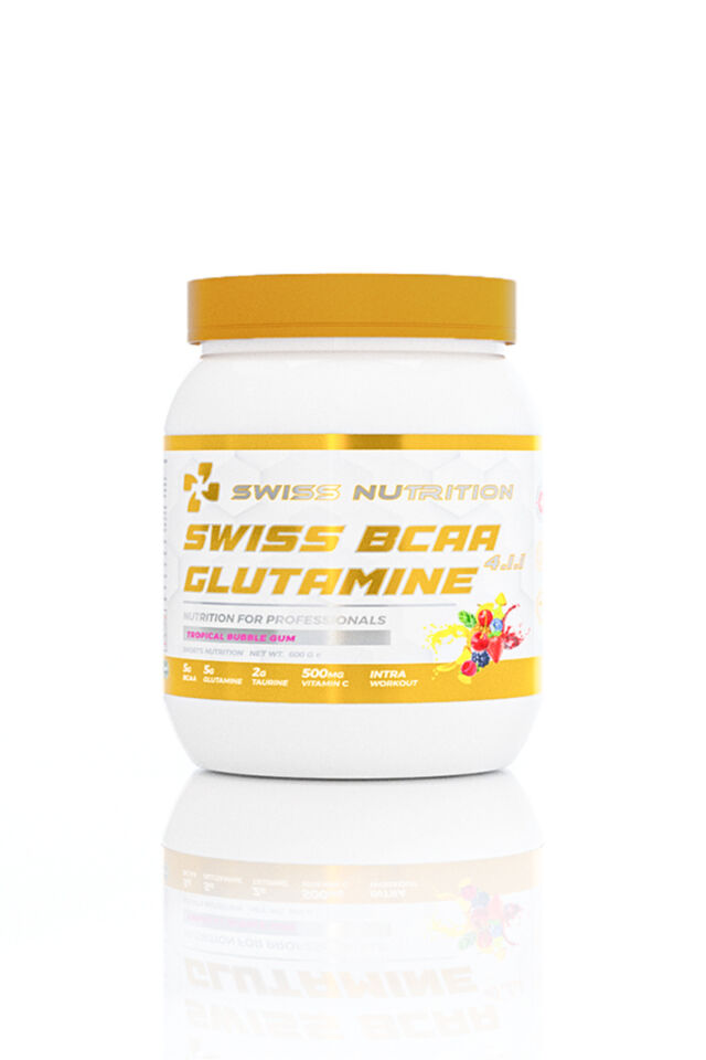 Swiss Bcaa Glutamine | Tropikal Bubble Gum | 600g 40 Servis | Amino Asit Içeren Sporcu Gıdası