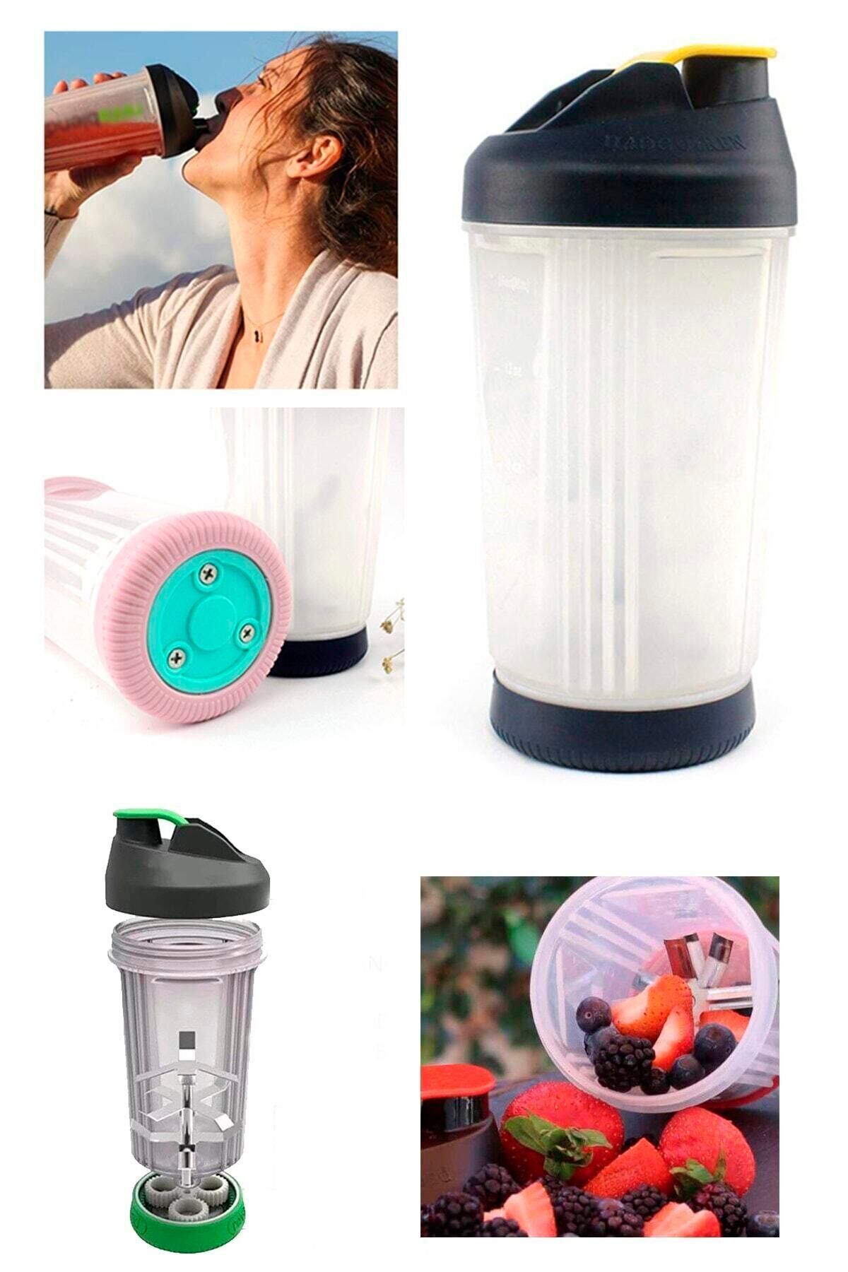 Shaker Smoothie Doğrayıcı El Blender Sporcu Mikseri Turuncu