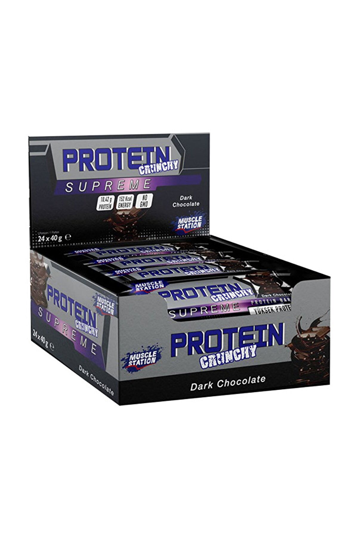 Supreme Crunchy Protein Bar 40 gr 24 Adet Bitter Çikolatalı