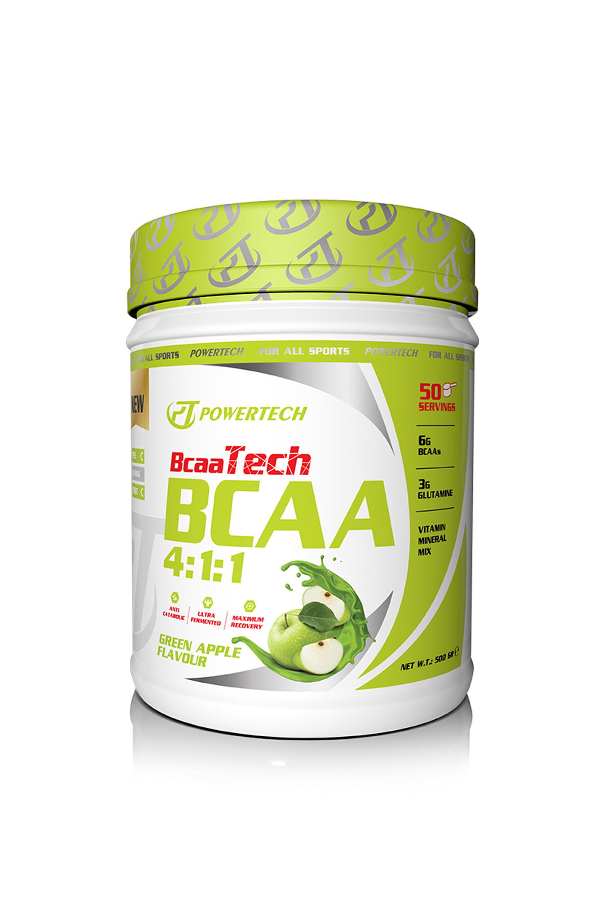 Bcaatech Bcaa 4.1.1 500 gr Yeşil Elma 50 Servis Protein Sentezi Amino Asit