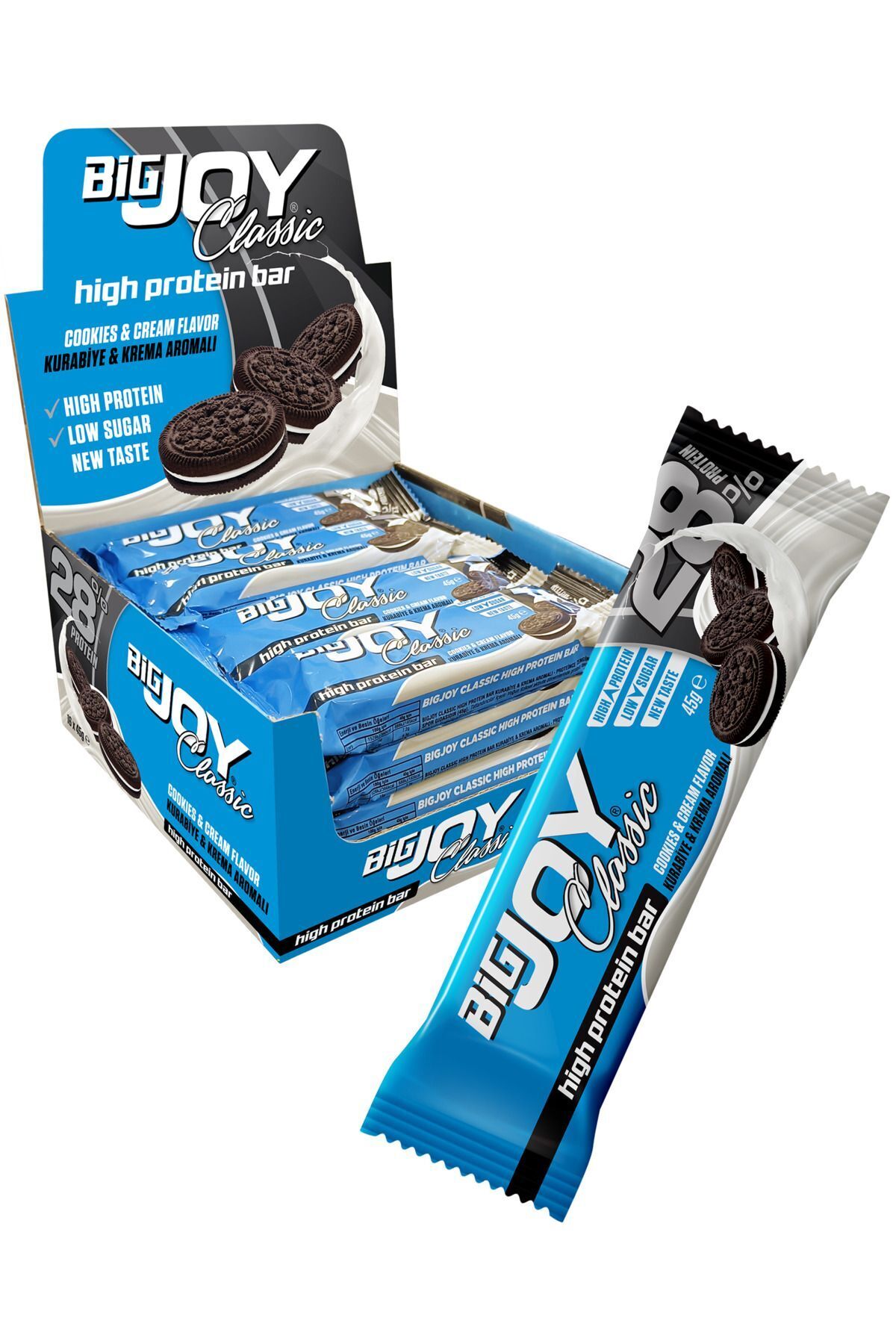 Classic High Protein Bar Cookies& Cream 45g×16 Adet
