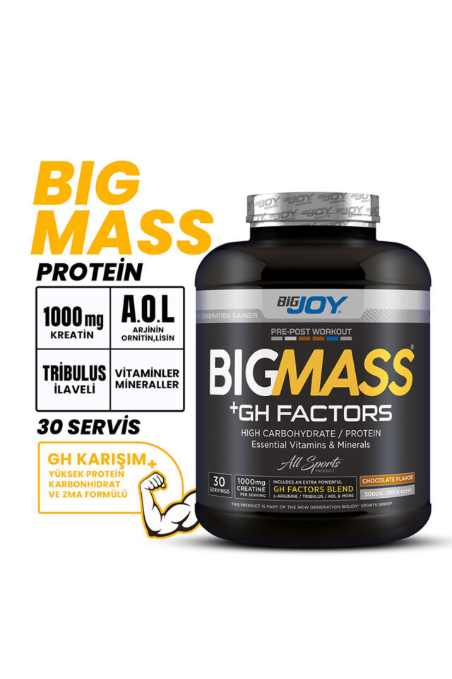 Bigjoy Bigmass Çikolata Aromalı 3000 gr Mass Gainer Karbonhidrat Tozu