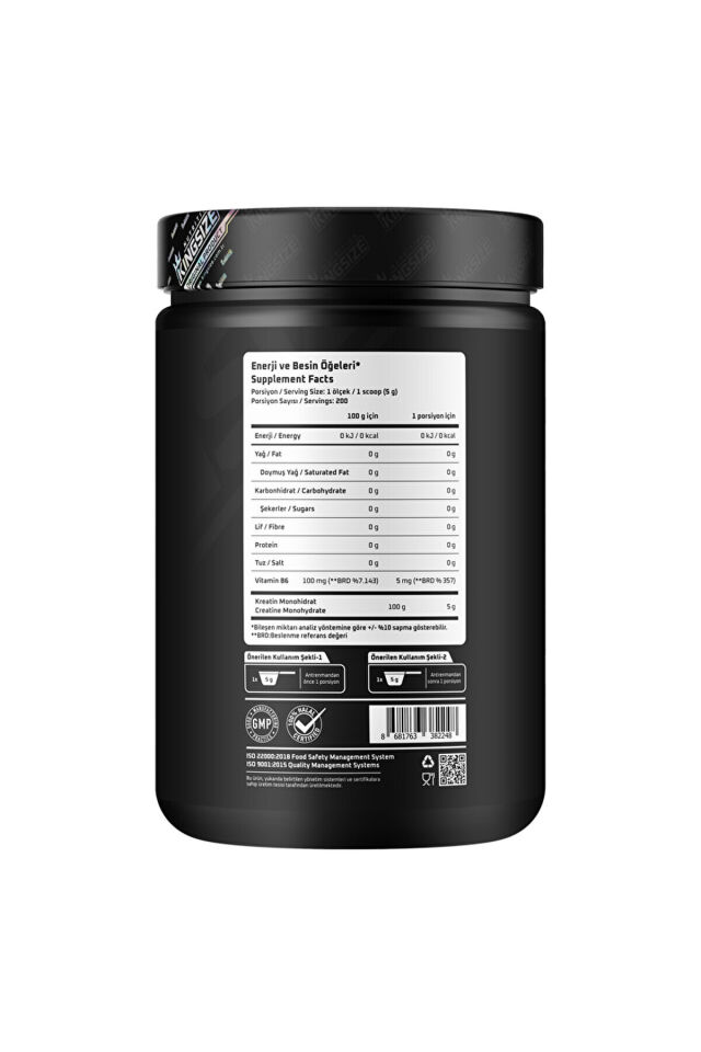 Creatine Powder 1000 Gr Aromasız - 200 Servis