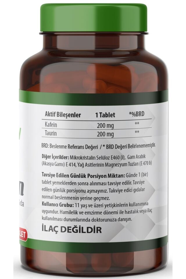 Caffeine Plus Kafein Taurine 90 Tablet 90 Servis Güç Ve Performans