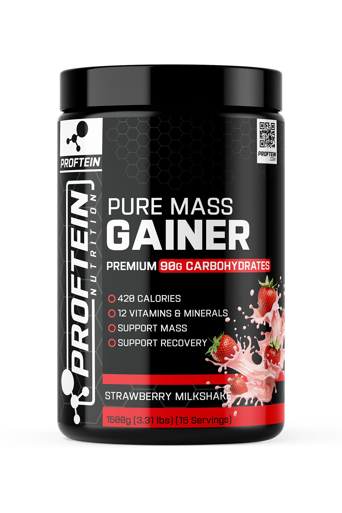 Pure Mass Gainer 1500g 15 Servis Çilek Aromalı
