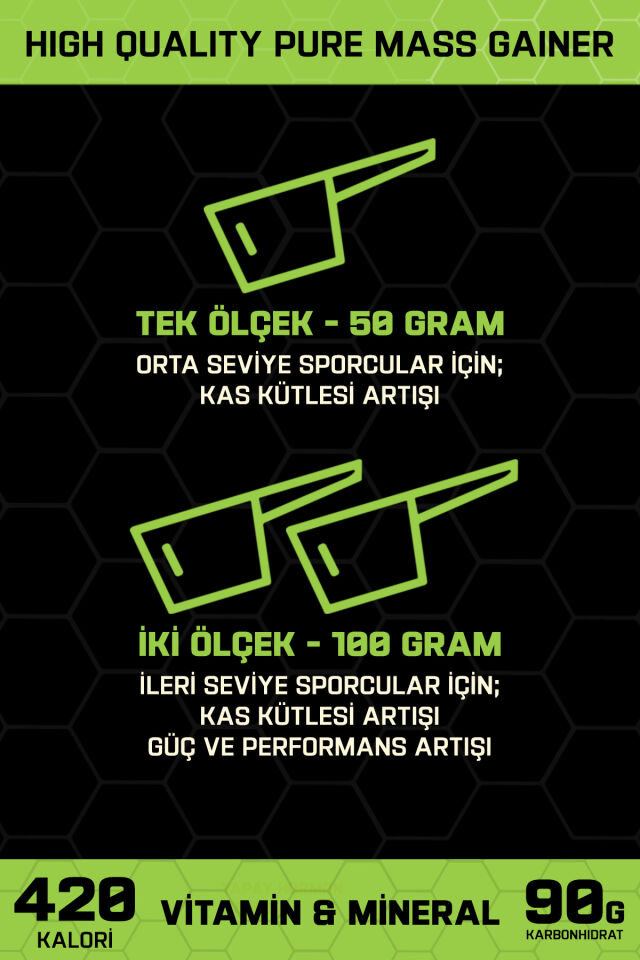 Pure Mass Gainer 1500g 15 Servis Çilek Aromalı