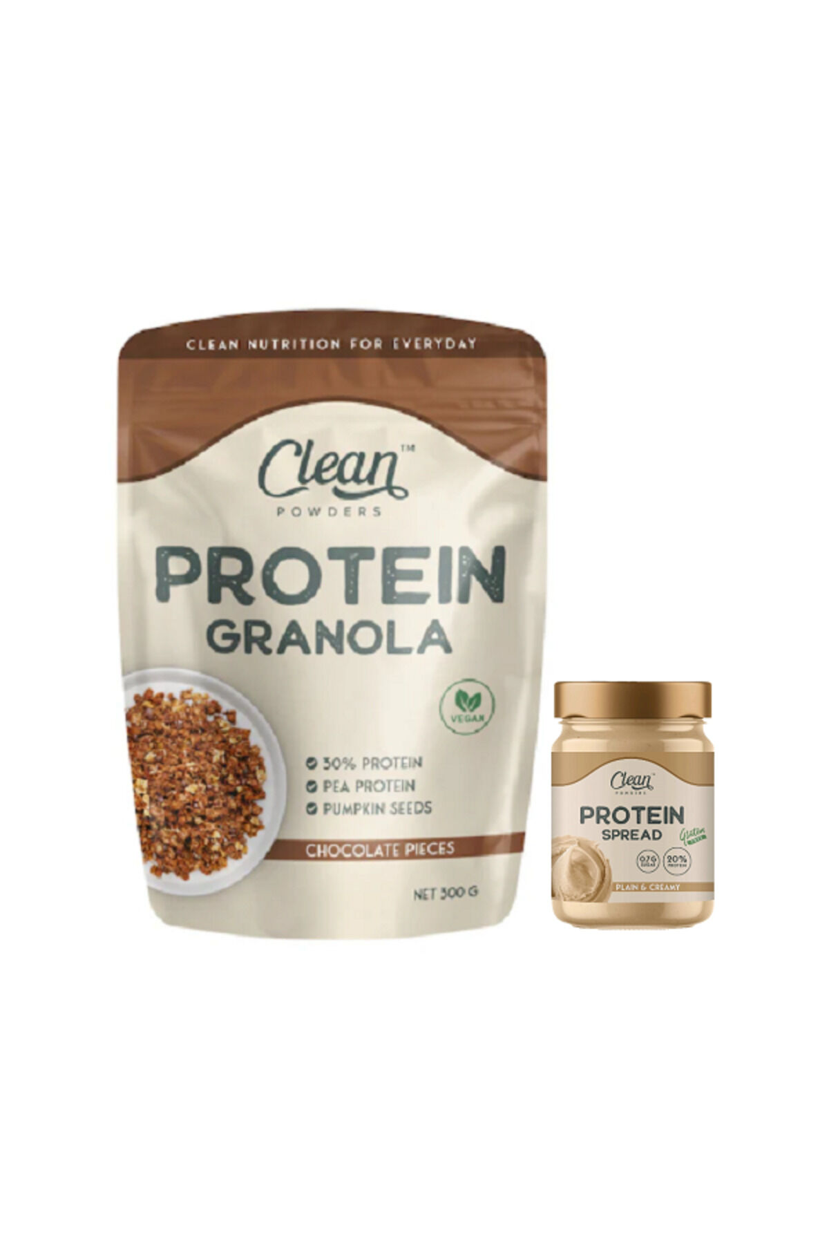 Protein Granola 300 gr Çikolata Parçacıklı - Proteinli Fındık Kreması (PROTEİN SPREAD) 350 gr