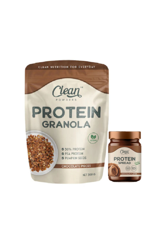 Protein Granola 300gr Çikolata Parçalı - Proteinli Çikolatalı Fındık Kreması (PROTEİN SPREAD) 350gr