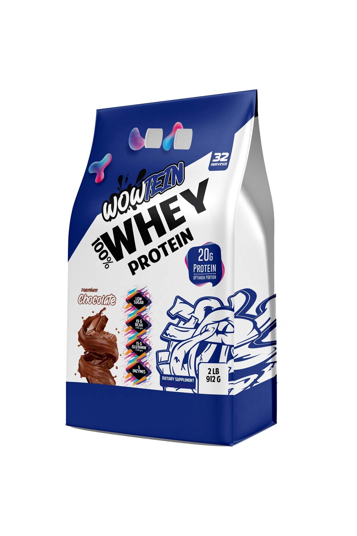 %100 Peynir Altı Suyu Proteini, Çikolata, 2 LB