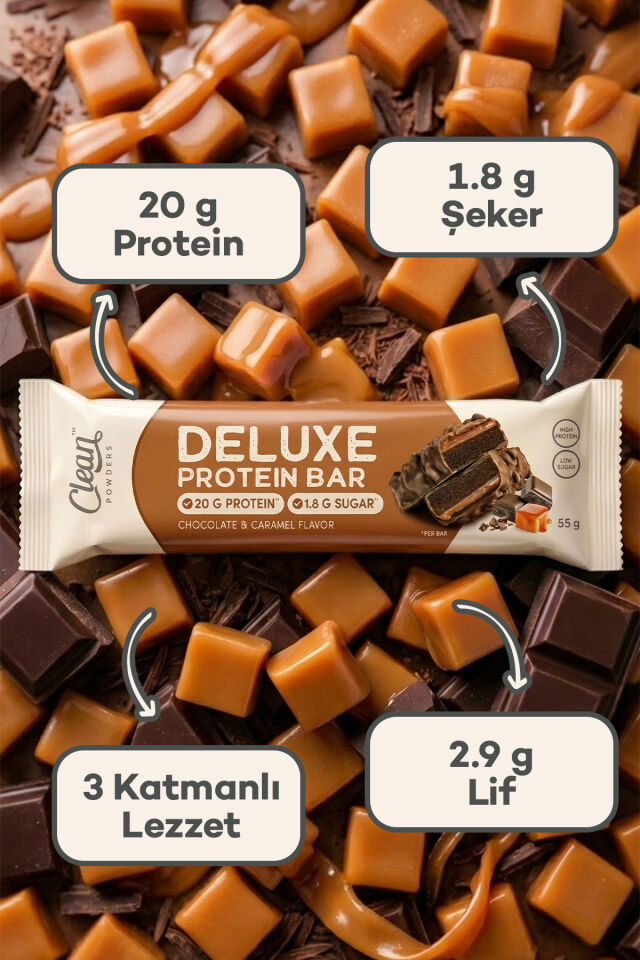 Deluxe Protein Bar %36 Protein 55 Gr 12 Adet - ÇİKOLATA-KARAMEL