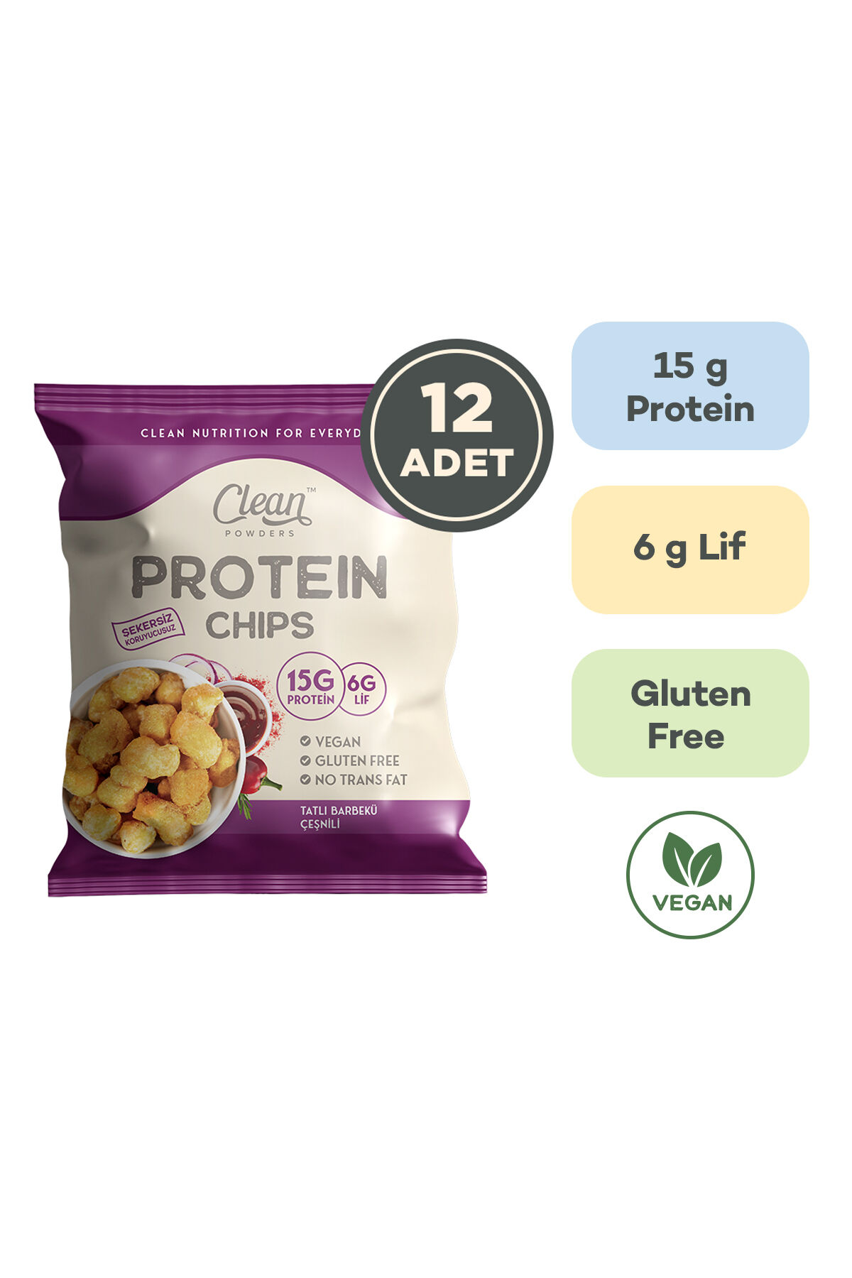 Protein Chips 50 Gr Tatlı Barbekü 12 Adet