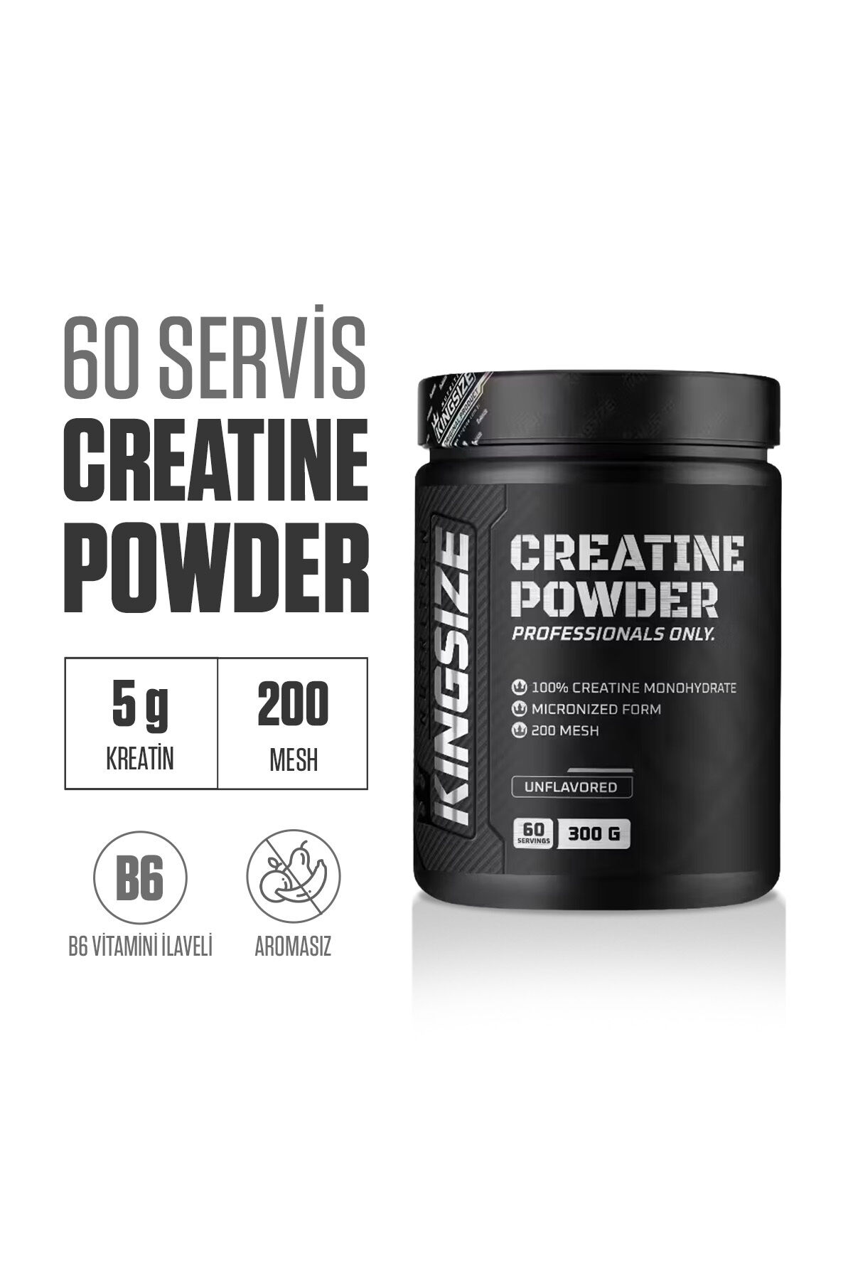 Creatine Powder 300 Gr Aromasız - 60 Servis