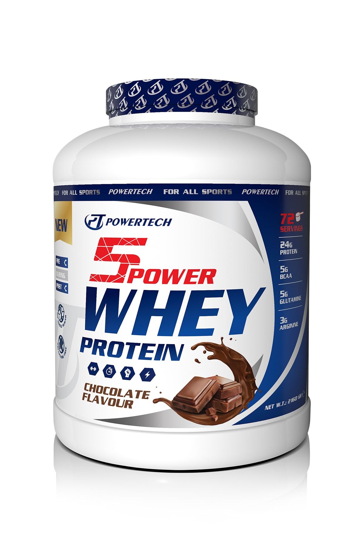 5Power Whey Protein 2160g Çikolata Aromalı Protein Tozu