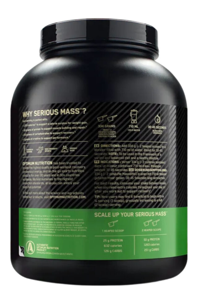 Serious Mass Çikolata 2.73kg 8 Servis Kas Gelişimi ve Kilo Artışı Destekleyici Besin Seti