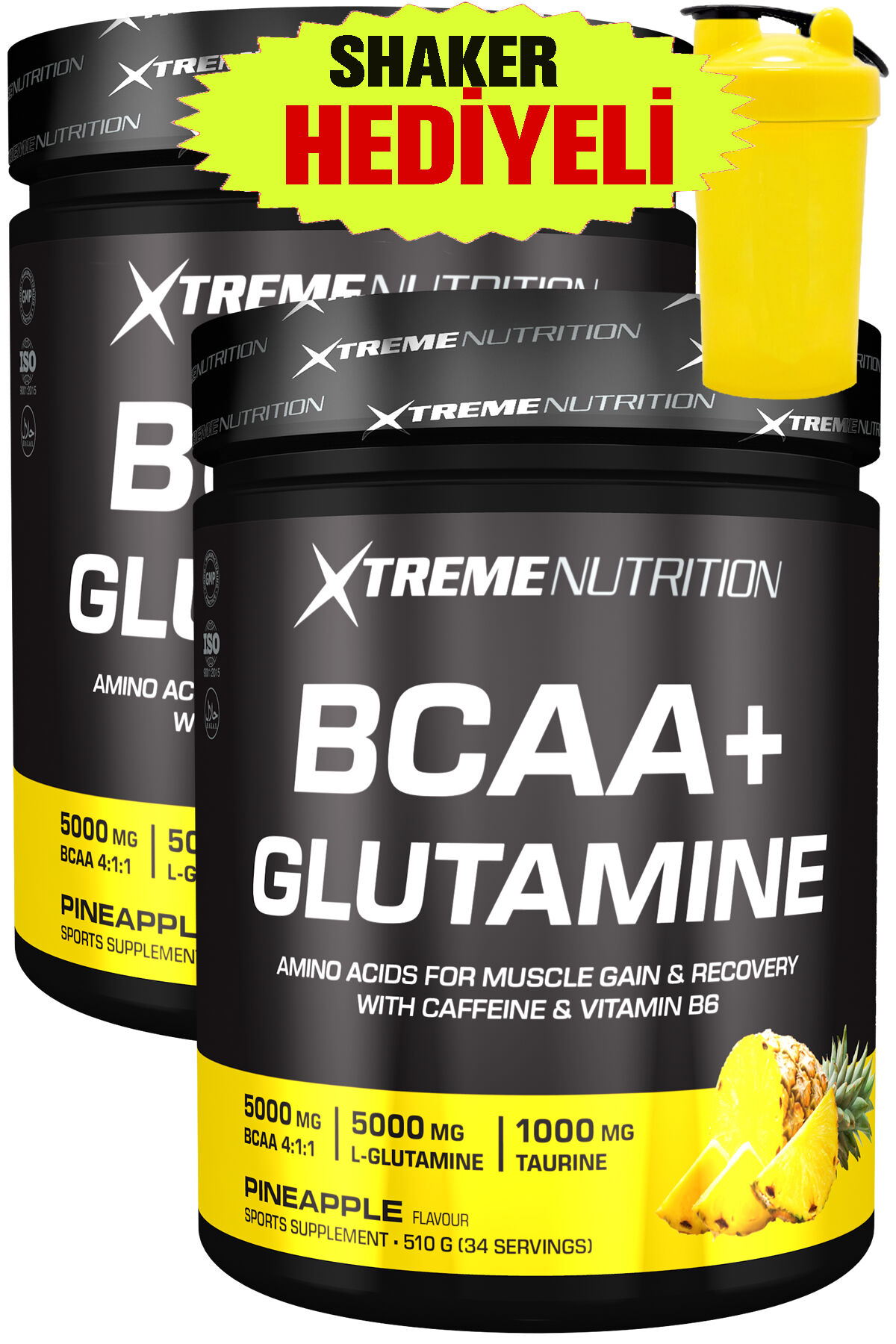 Bcaa + Glutamine - 1020G (510 G x2 Adet) - Ananas - 68 Servis- Bcaa Glutamin Amino Asit