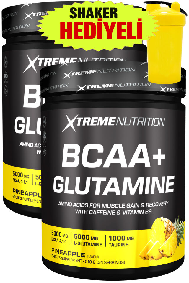 Bcaa + Glutamine - 1020G (510 G x2 Adet) - Ananas - 68 Servis- Bcaa Glutamin Amino Asit