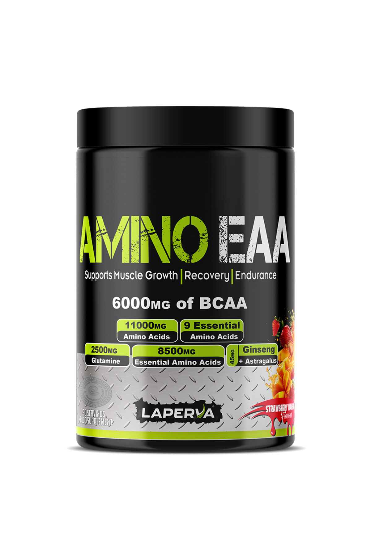 Amino EAA + Glutamin, Çilek Mango, 390 Gm, 11000 mg Amino Asitler