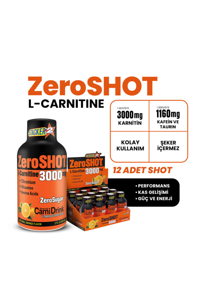 L Karnitin Portakal Aromalı 12×60 ml 3000 Mg L- Carnitine