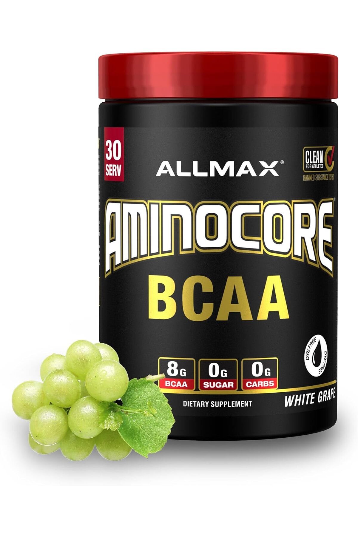 AMINOCORE BCAA Workout Muscle Recovery Amino Acids 30 Servis White Grape