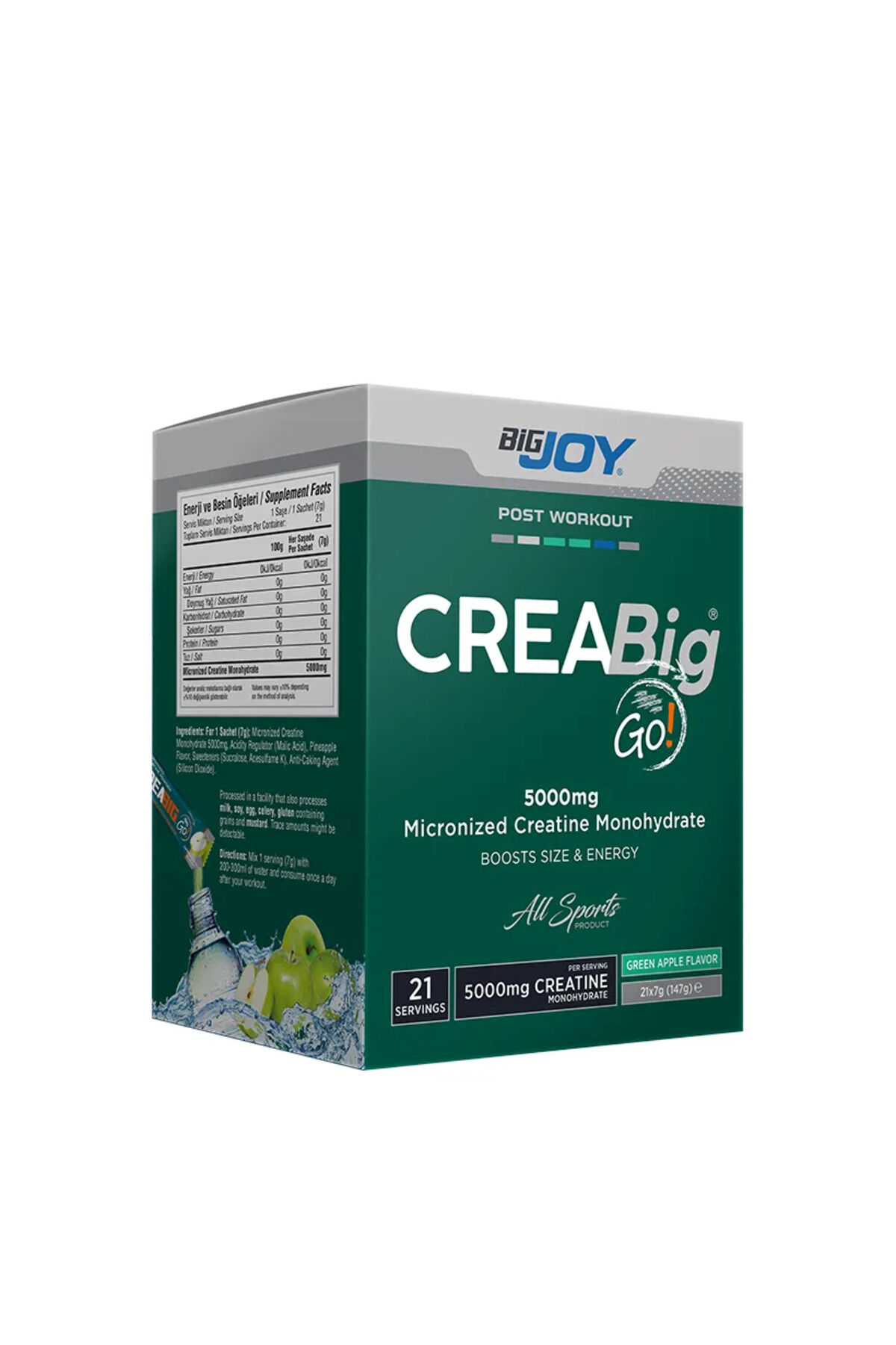 Kreatin Go Creatine Monohydrate 21 Adet Saşe %100 Mikronize Creabig Amino Asit