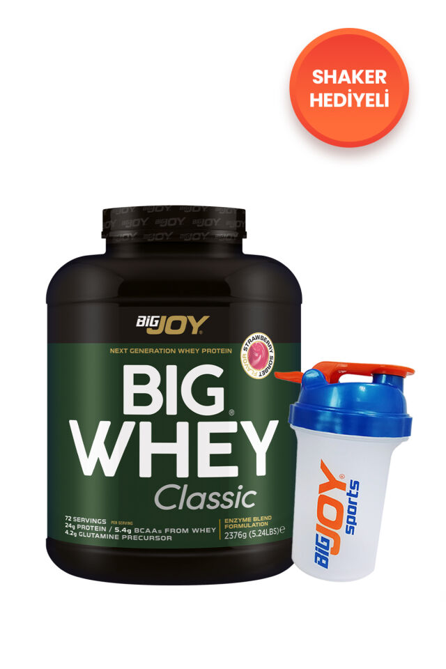 BIGWHEY Whey Protein Classic Çilek Aromalı 2376g 72 Servis