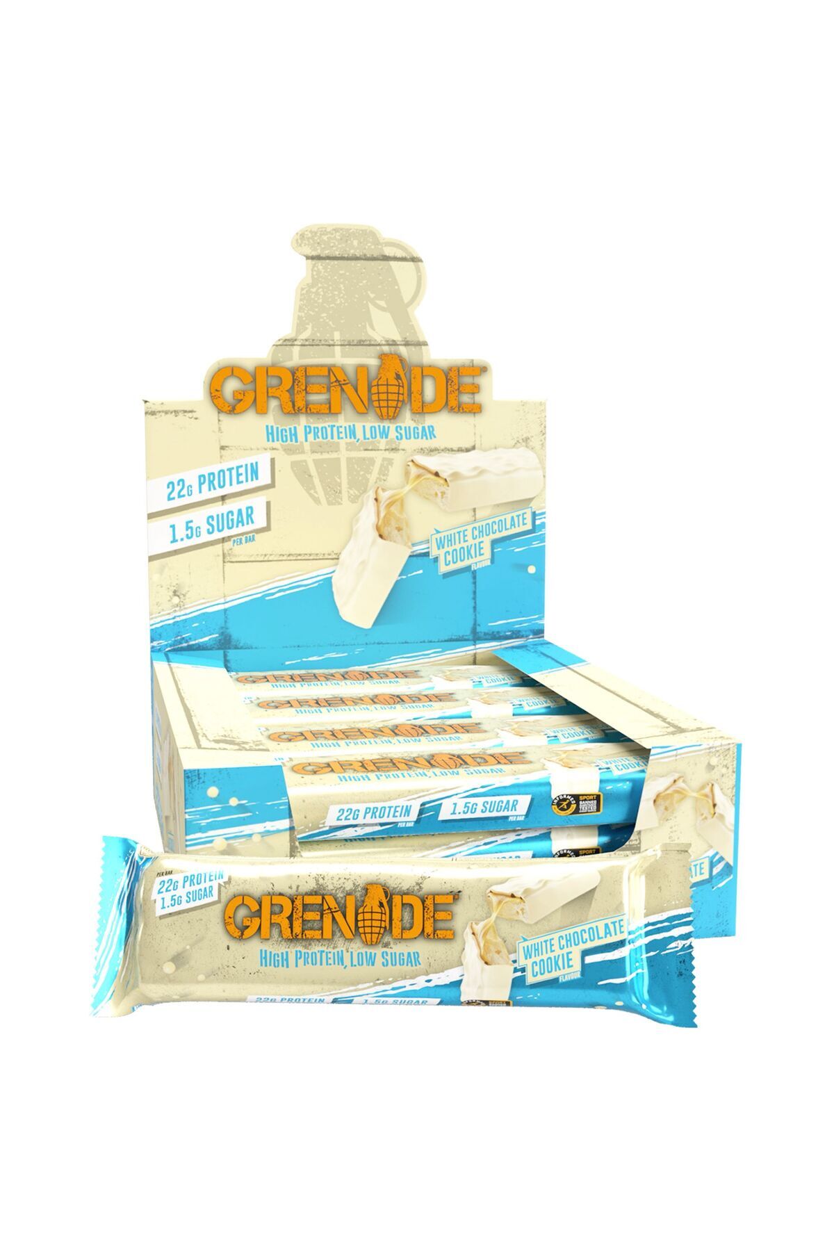 Protein Bar White Chocolate 12x60 Gr Low Sugar Beyaz Çikolata Kurabiye Aromalı