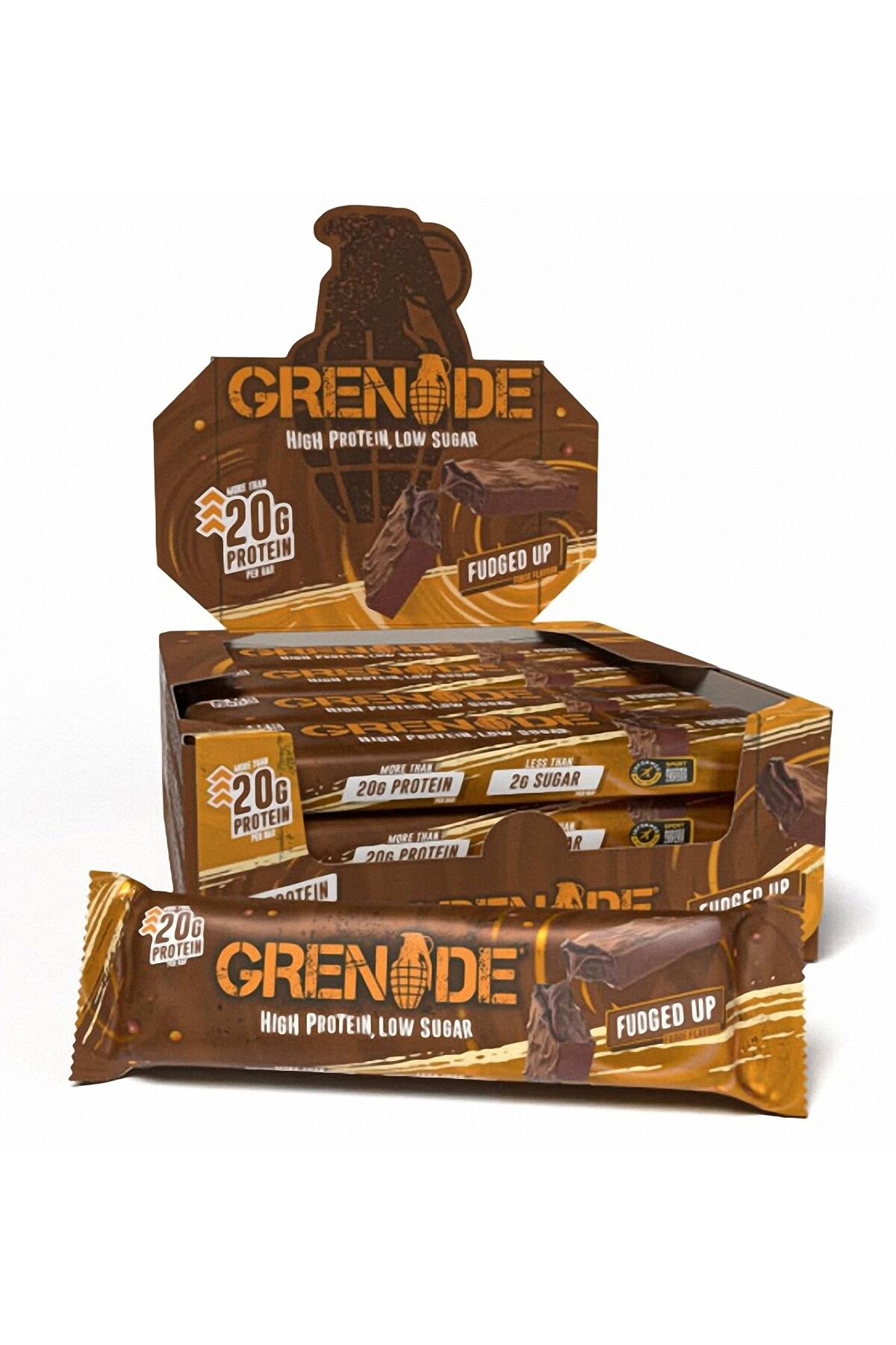 High Protein Low Sugar Bar - Fudged Up 12 x60 gr Sütlü Çikolata Aromalı