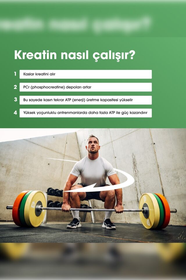 Creatine Kreatin Aromasız 317g 93 Servis Kas Gücü ve Artışı Desteği