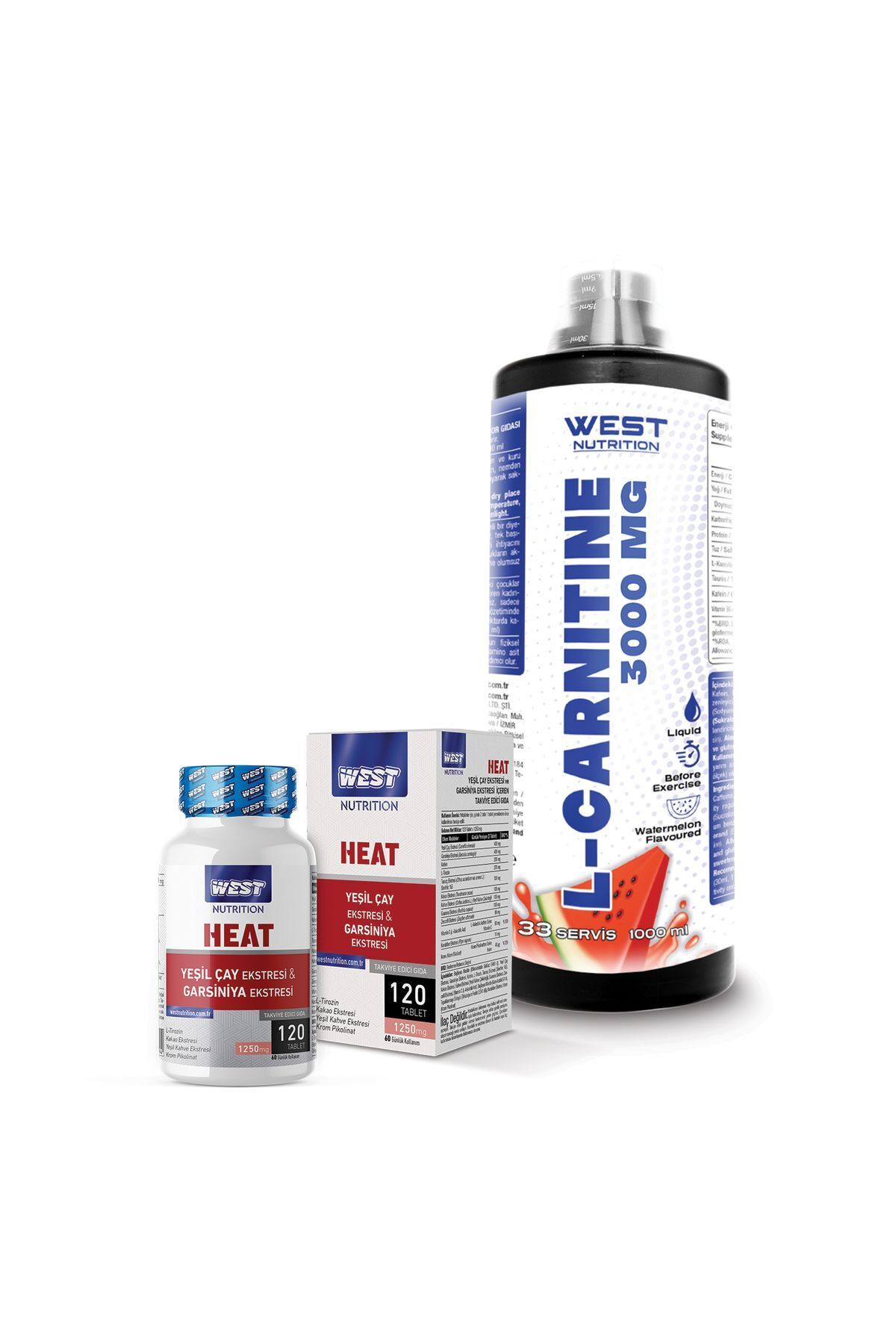 L-karnitin 1000 ml Karpuz Heat Garsiniya Yeşil Çay 120 Tablet