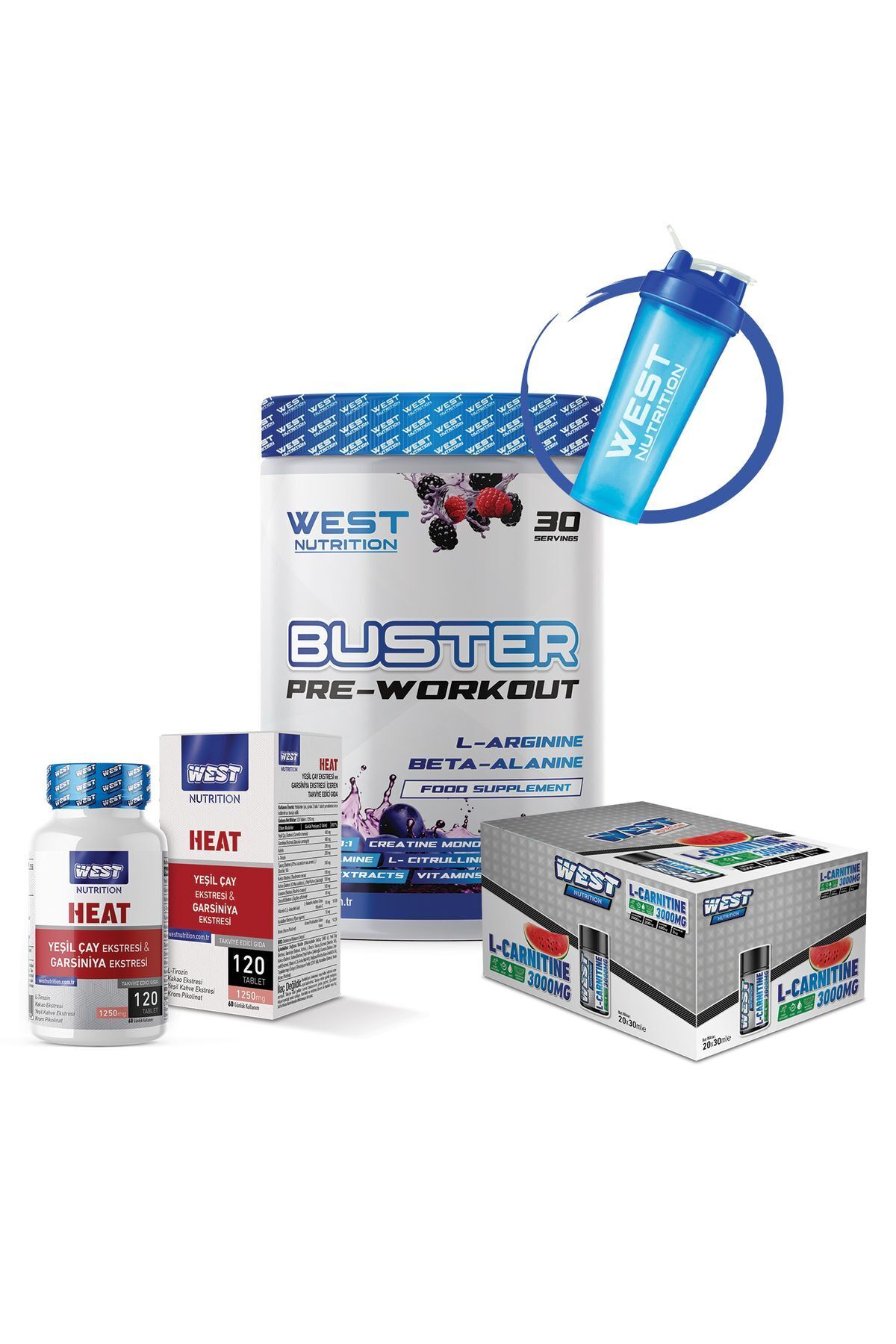 Buster Preworkout L Karnitin Shot Heat Garsiniya Yeşil Çay Tablet