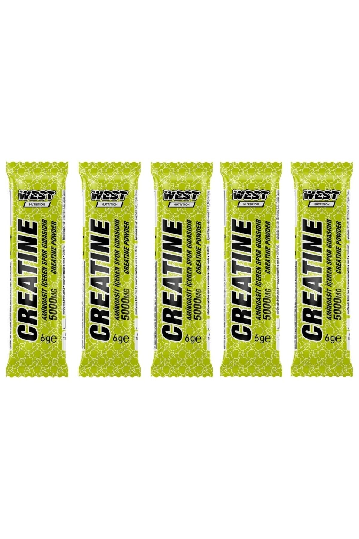 Kreatin Monohidrat Tek Kullanımlık Saşe 5 Adetx6gr Yeşil Elma