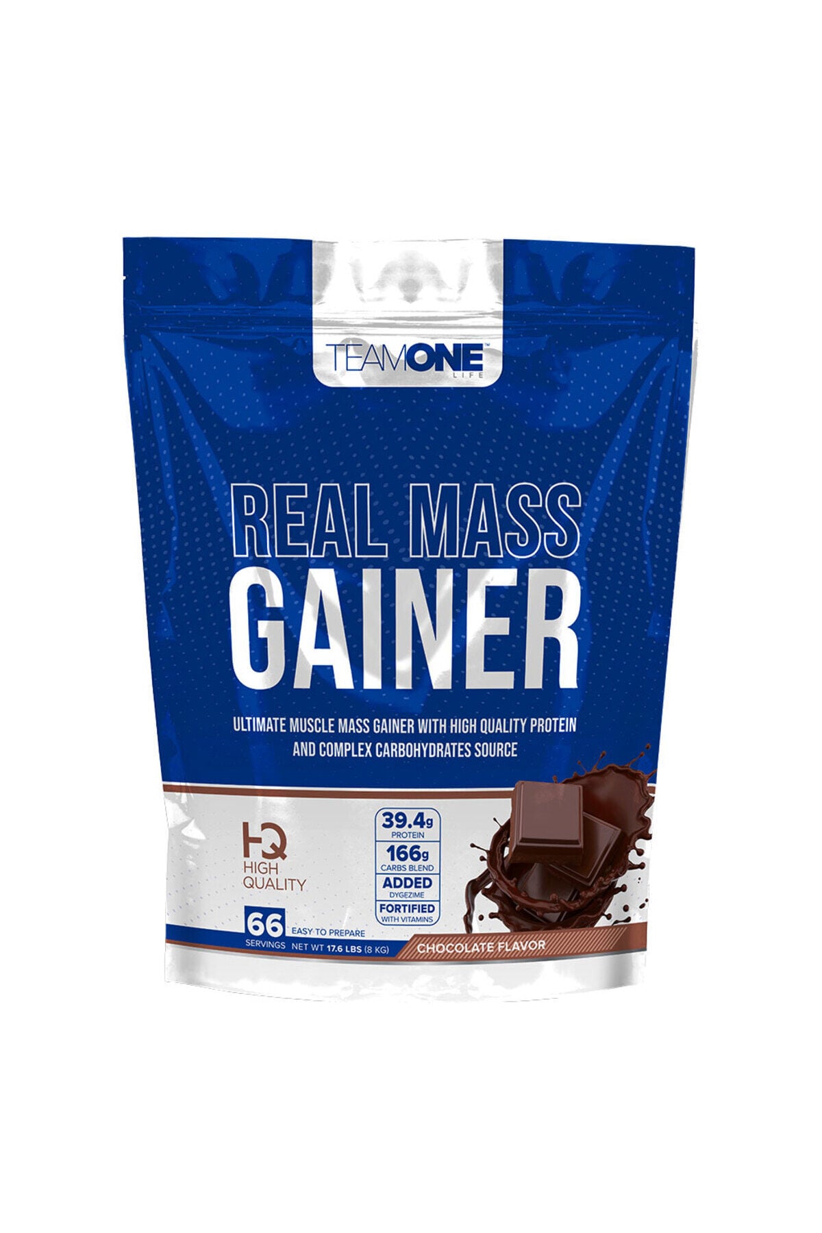 Team One Life Real Mass Gainer, Çikolata, 8 KG