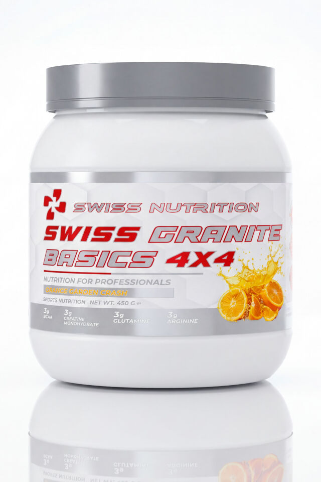 Swiss Granite Basics 4x4 | Orange Garden Crush 450g |BCAA, Glutamin ve Kreatin İçeren Sporcu Gıdası