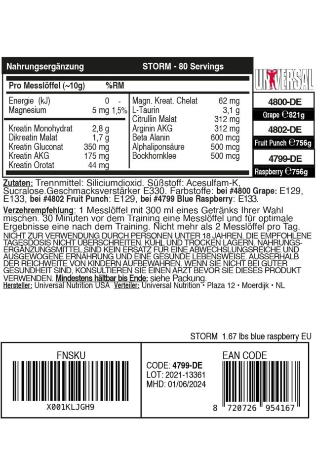 Nutrition Storm Powder Creatine Matrix Kreatin Muscle Building