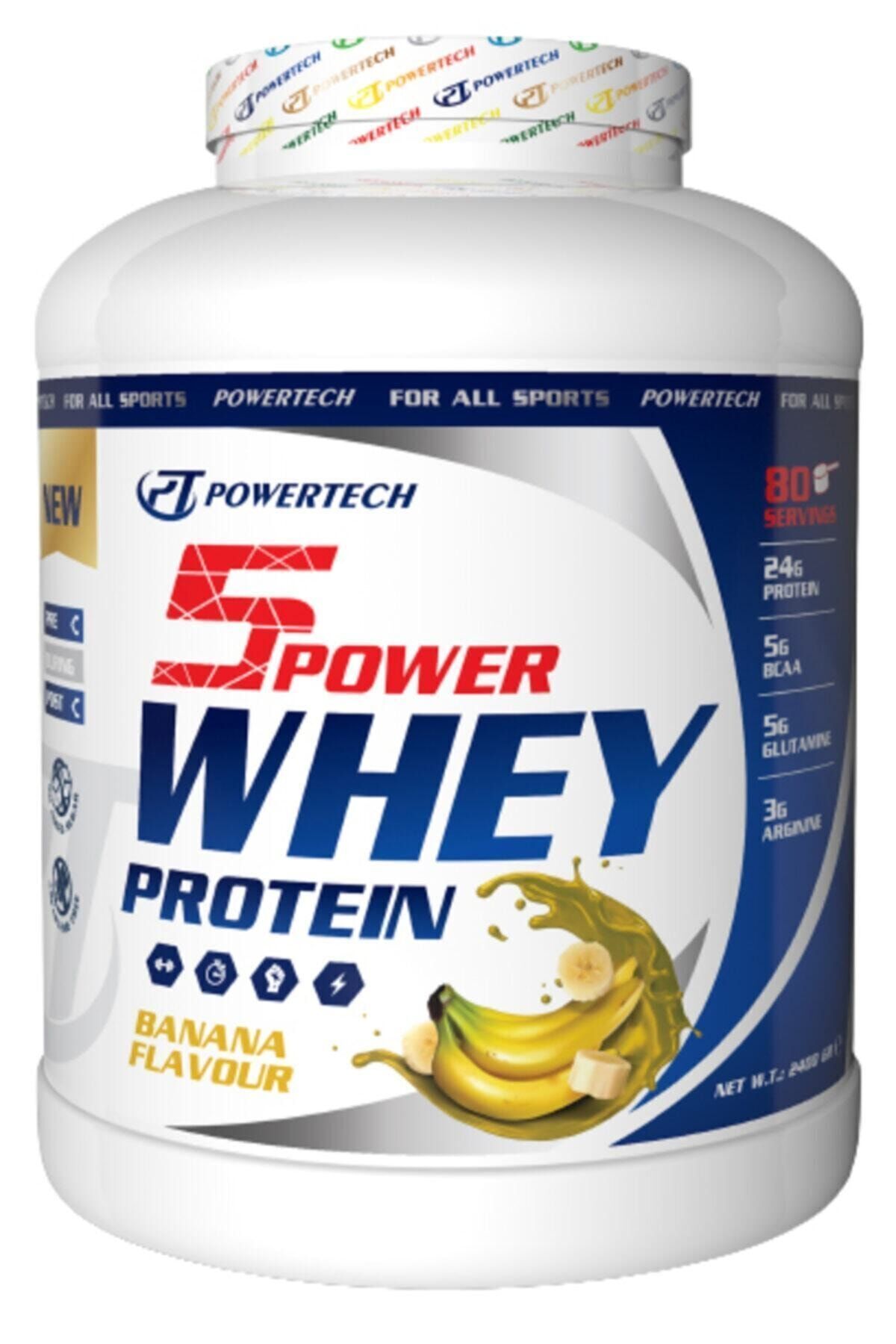 5power Whey Protein 2400 Gr Muz Aromalı Protein Tozu