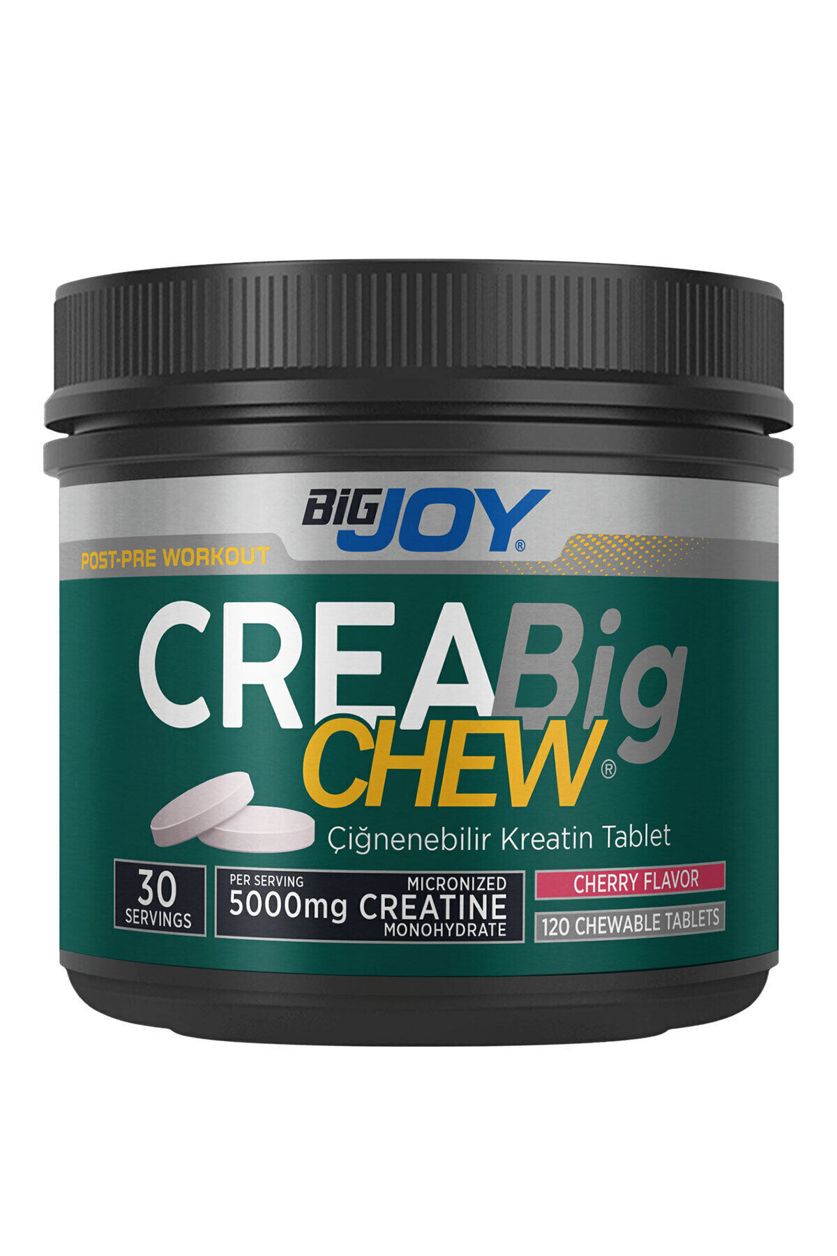 Kreatin Creabig CHEW Vişne Aromalı Çiğnenebilir Tablet 120 adet 30 Servis