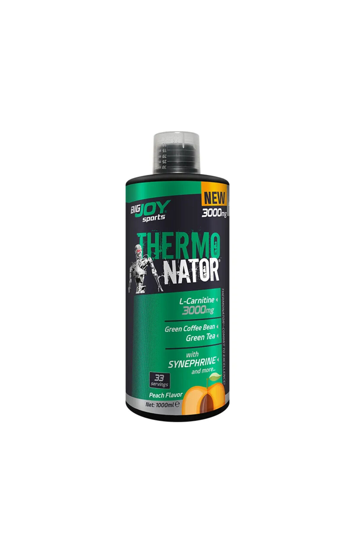 Bigjoy L-Karnitin ThermoNator ŞEFTALİ Aromalı - 33 Servis (L-Karnitin 3000 mg / Servis)
