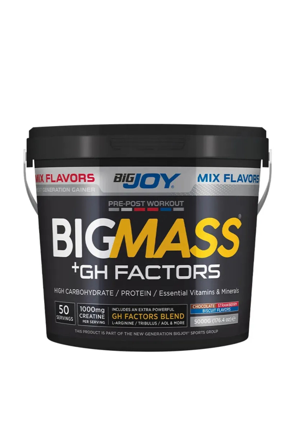Bigmass Ghfactors Mass Gainer Mix Aroma (BİSKÜVİ-ÇİKOLATA-ÇİLEK) 5 Kg