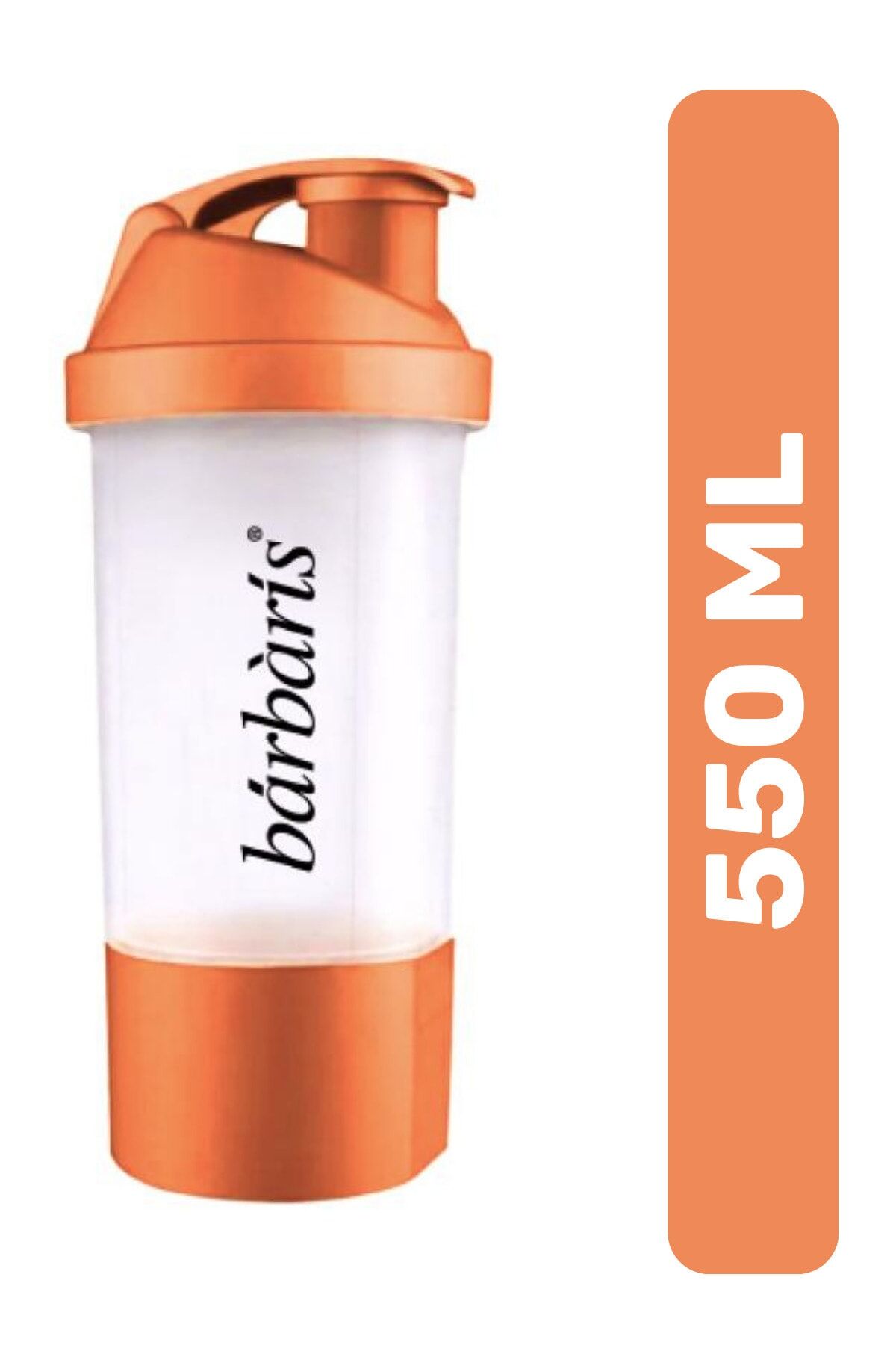Premium Seri Pratik Tak Çıkar Kilit Sistemli Protein Shaker 550 ml Turuncu