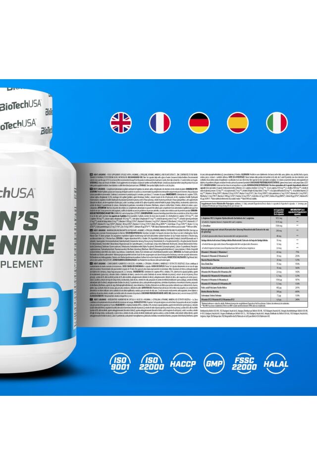BioTech USA Men's Arginine(Arjinin) 90 tablets