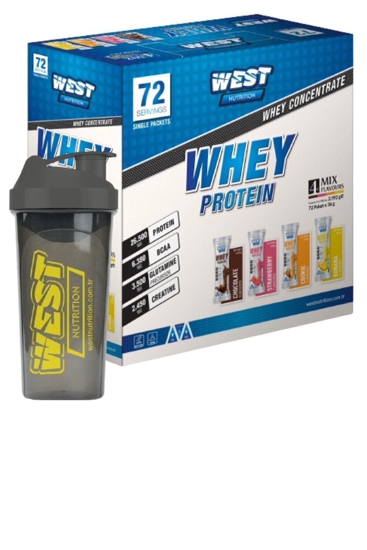 Whey Protein Tozu 72 Şase Bir Kutuda 4 Aroma + Shaker