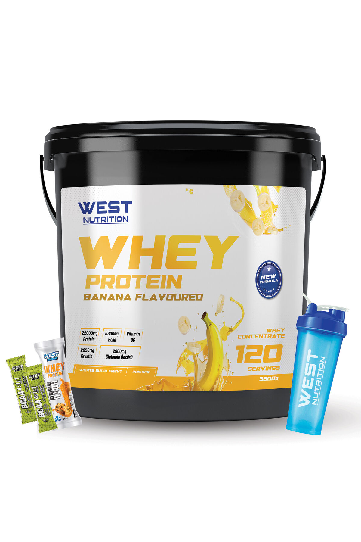 Whey Protein Tozu 3600 gr 120 Servis Muz Aromalı Shaker