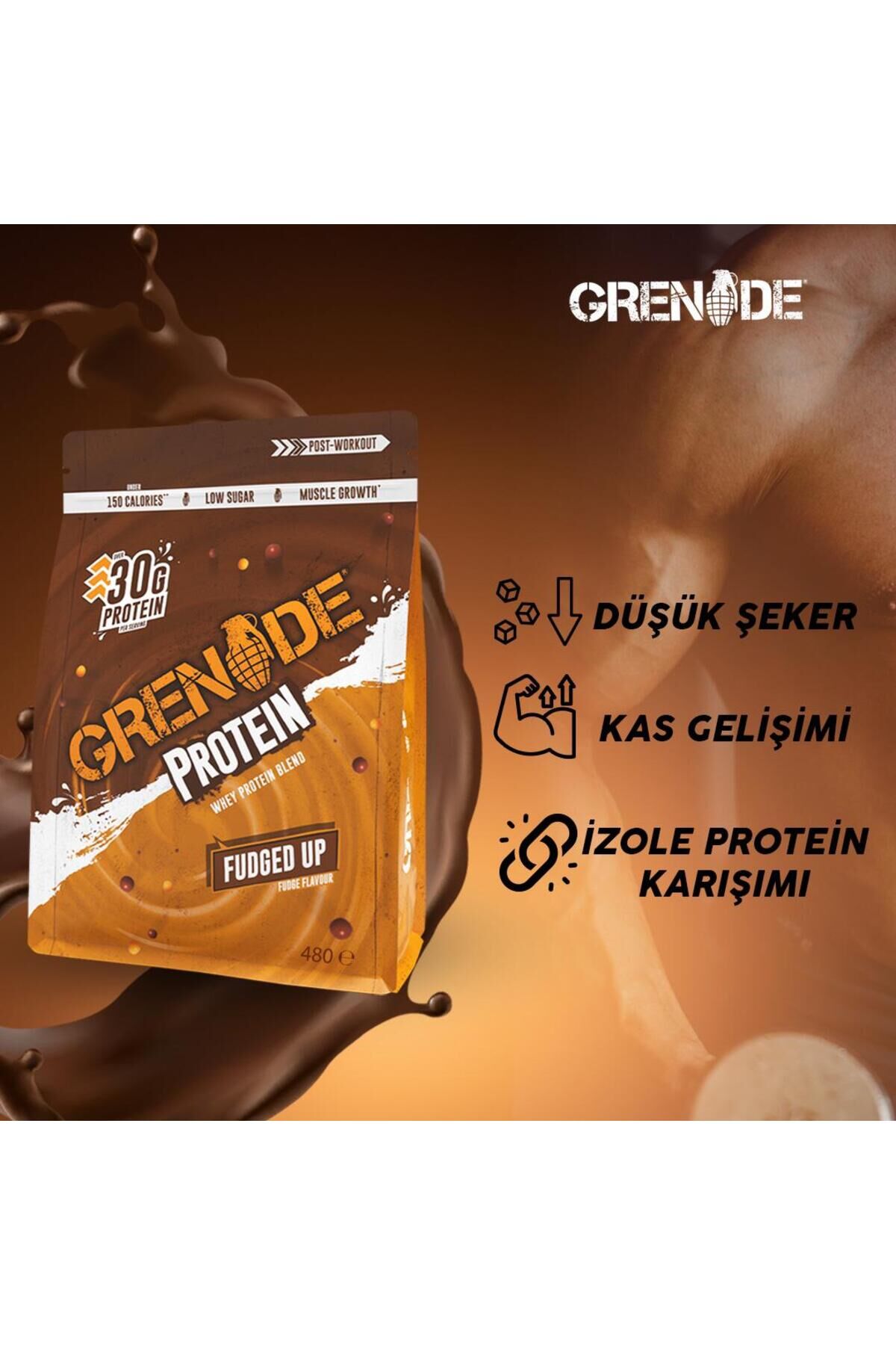 Whey Protein Tozu 480 gr Çikolata Aromalı | 12 Servis | Yüksek Protein Içeriği