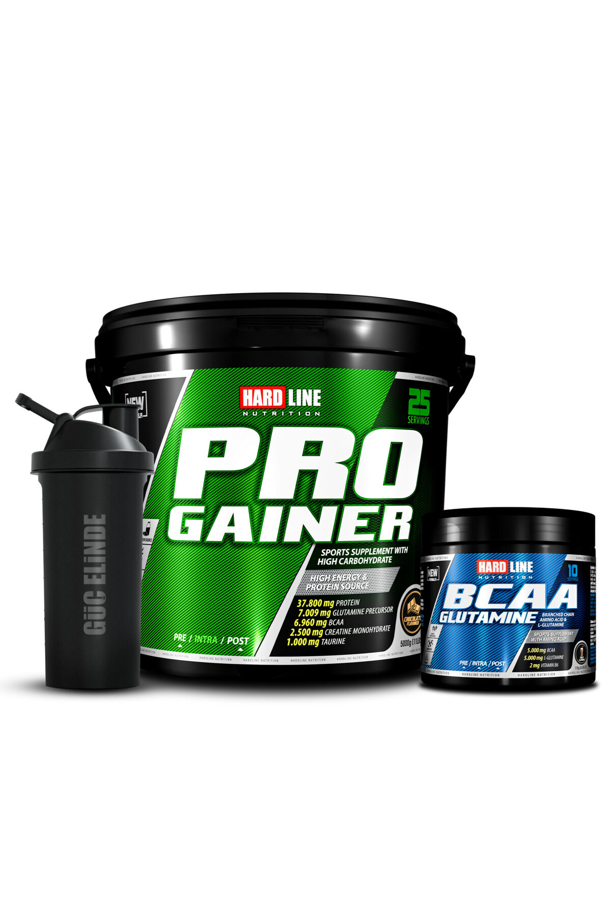 Progainer 5000 Gr Çikolatalı + Bcaa Glutamine 115 Gr Kola Aromalı +Shaker