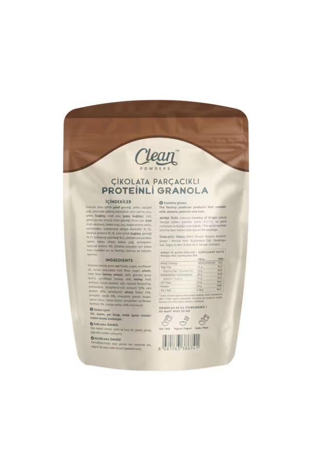 Protein Granola 300 Gr Çikolata Parçacıklı 3 Adet